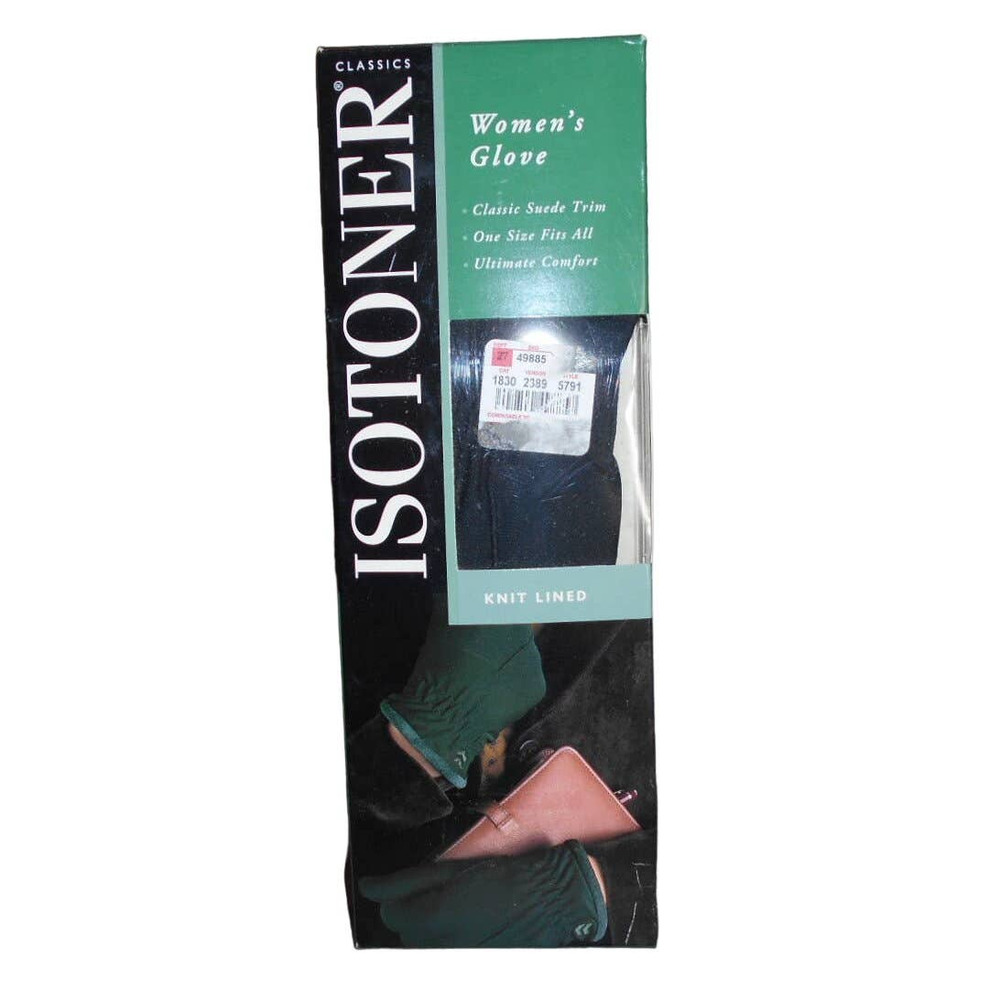 Aris Isotoner Women's Gloves Black Knit Lined 25791 Vintage NIB